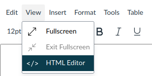 Select Html Editor in the View menu