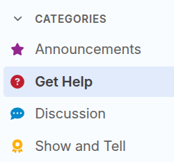 The main discussion categories