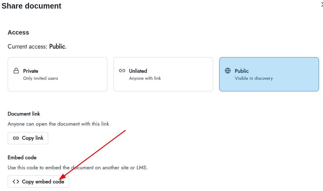 Copy Embed code